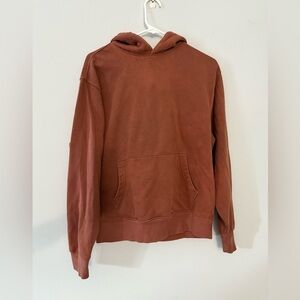 Old Navy Basic Brown Orange Hoodie Sweatshirt Comfy Size S